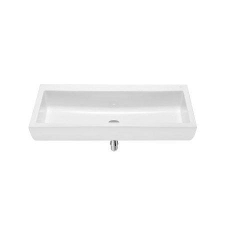 Lavabo mural sin orificio para grifería