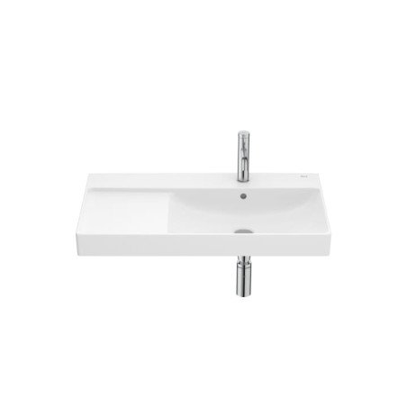 Lavabo asimétrico de Fineceramic® mural - Blanco mate