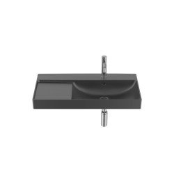 Vasque asymétrique murale Fineceramic® - Noir mat