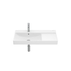 Vasque asymétrique murale Fineceramic® - Blanc mat