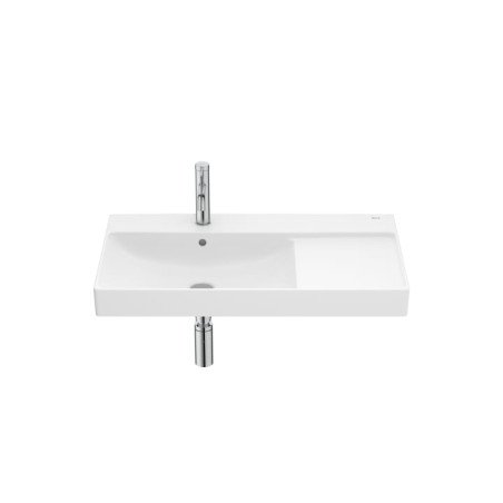 Lavabo asimétrico de Fineceramic® mural - Blanco mate