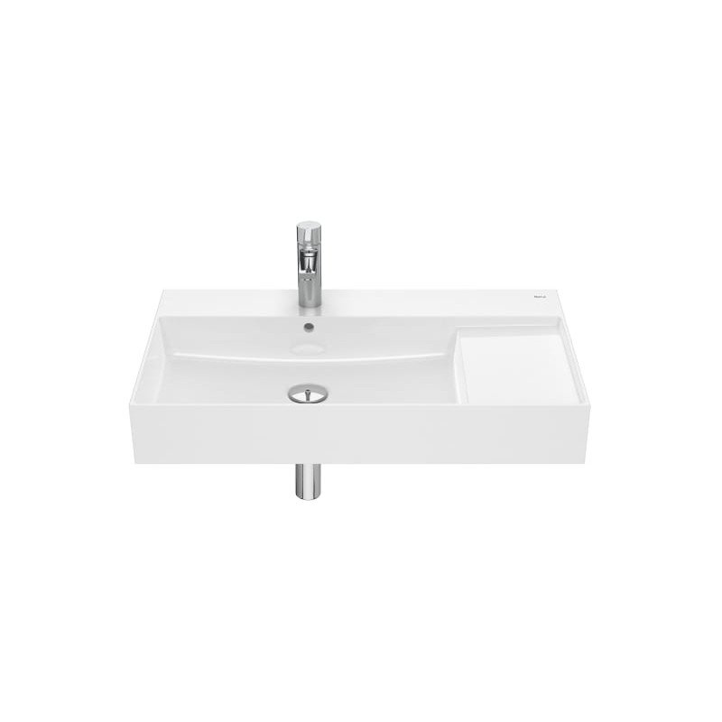 Lavabo asimétrico de Fineceramic® mural - Blanco