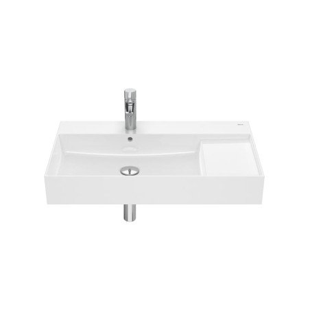 Lavabo asimétrico de Fineceramic® mural - Blanco