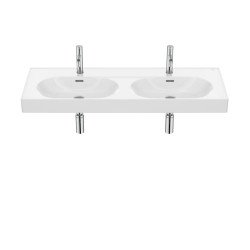 Lavabo de Fineceramic® mural doble - Blanco