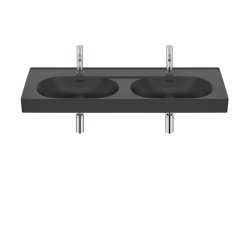 Lavabo de Fineceramic® mural doble - Negro mate