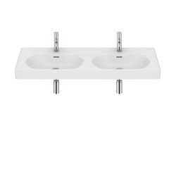 Vasque double murale Fineceramic® - Blanc mat