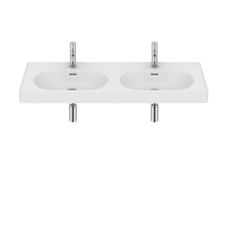 Lavabo de Fineceramic® mural doble - Blanco mate