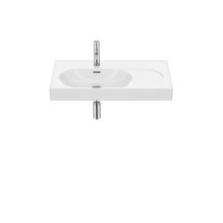 Lavabo asimétrico de Fineceramic® mural compacto - Blanco