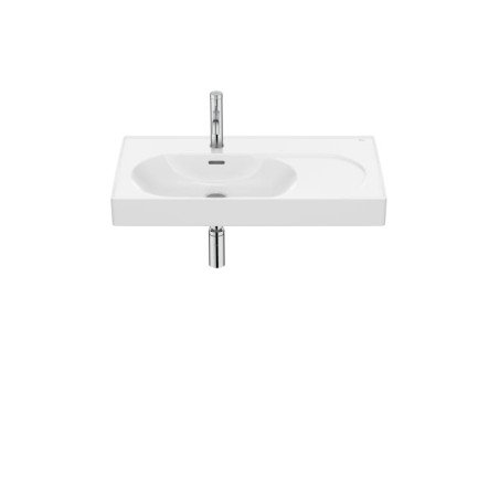 Lavabo asimétrico de Fineceramic® mural compacto - Blanco