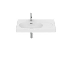 Lavabo asimétrico de Fineceramic® mural compacto - Blanco mate
