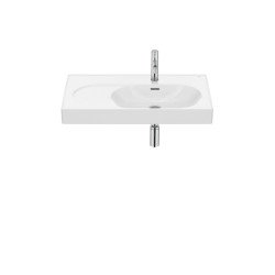 Lavabo asimétrico de Fineceramic® mural compacto - Blanco