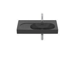 Lavabo asimétrico de Fineceramic® mural compacto - Negro mate