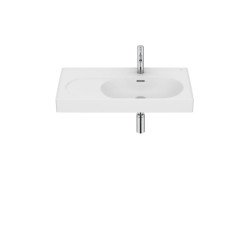 Lavabo asimétrico de Fineceramic® mural compacto - Blanco mate