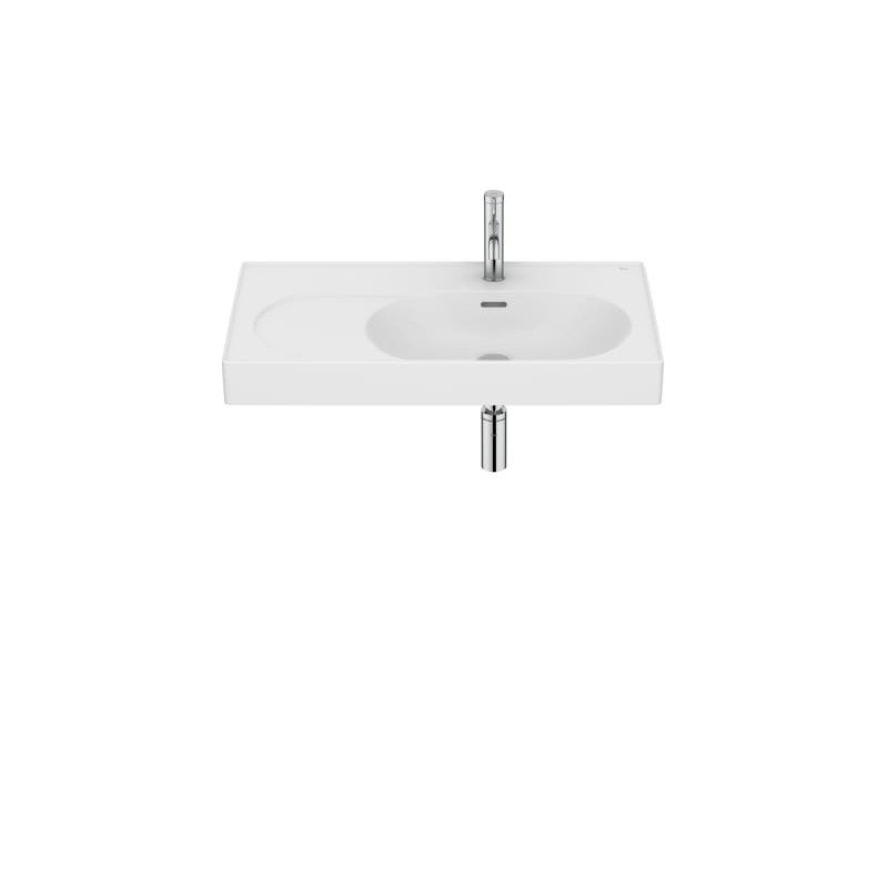 Vasque asymétrique compacte murale Fineceramic® - Blanc mat