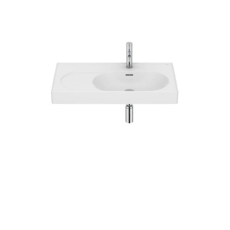 Lavabo asimétrico de Fineceramic® mural compacto - Blanco mate