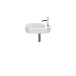 Lavabo asimétrico de Fineceramic® mural compacto - Blanco