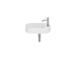 Lavabo asimétrico de Fineceramic® mural compacto - Blanco mate